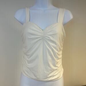 MAEVE Sz M Ruched Cinched Sweetheart Neck Thick Strap Camisole Anthropologie